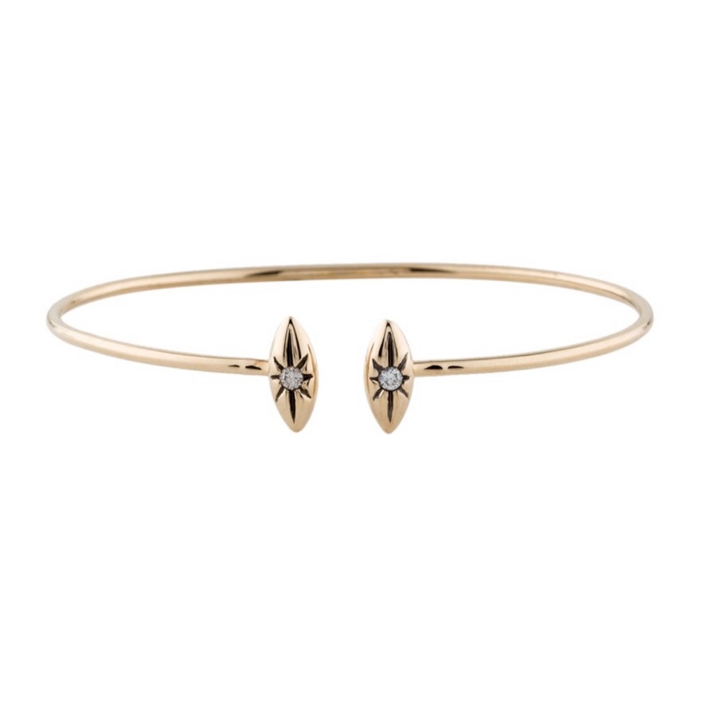 14kt bangle cuff bracelet with real Diamonds!